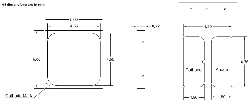 Mechanical Drawing - Lumileds LUXEON 5050 HE White LEDs